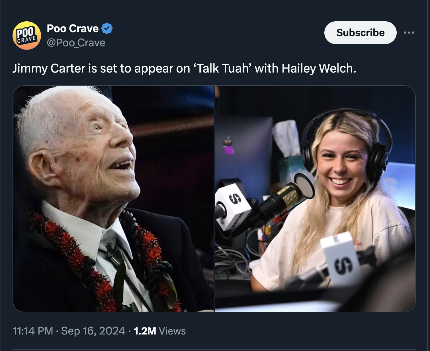 jimmy carter now - Poo Poo Crave Crave Subscribe Jimmy Carter is set to appear on 'Talk Tuah' with Hailey Welch. 1.2M Views S S